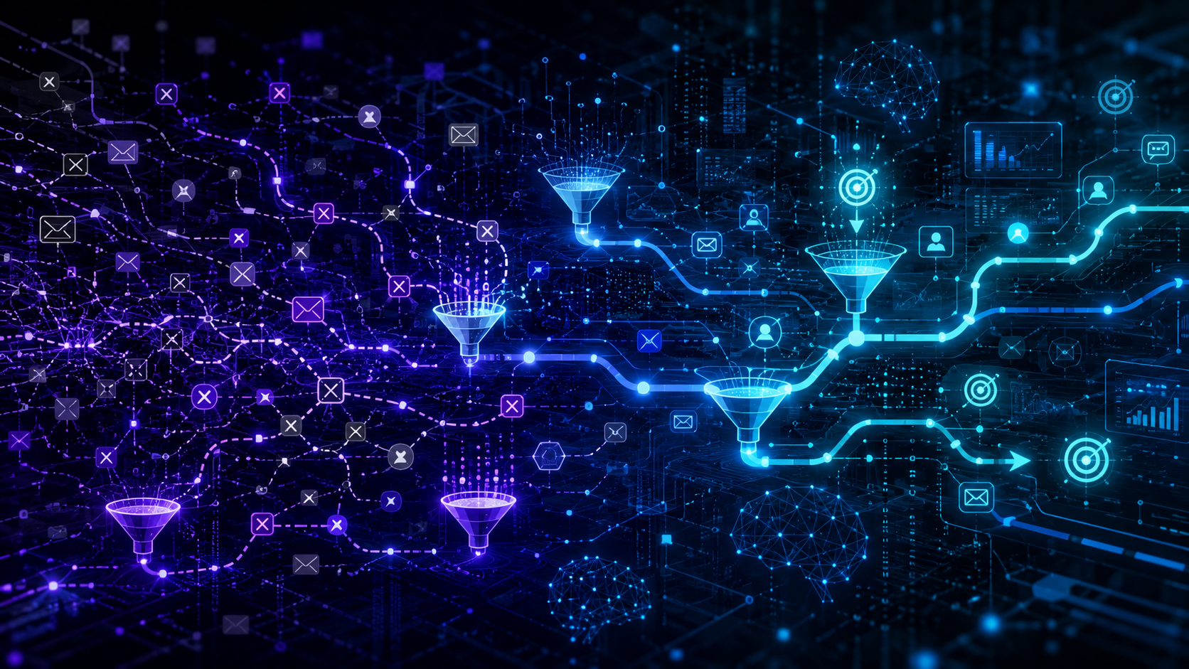 AI lead generation network visualization